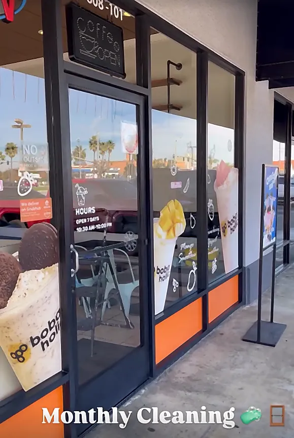 Storefront window cleaning